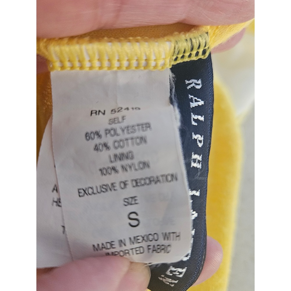 Ralph Lauren Yellow Terry Cloth Halter Swim Cover Up Dress Ruffle Hem Small - Picture 5 of 9